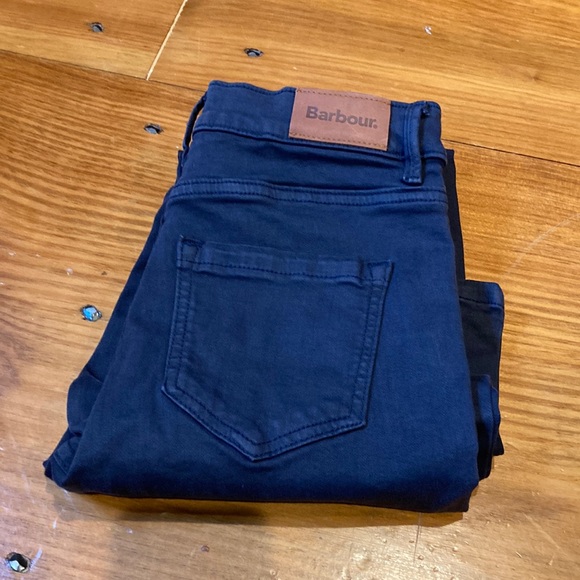 BARBOUR 2/4 Navy Essential Slim Jeggings Trousers Jeans Twill Stretch - Picture 1 of 14